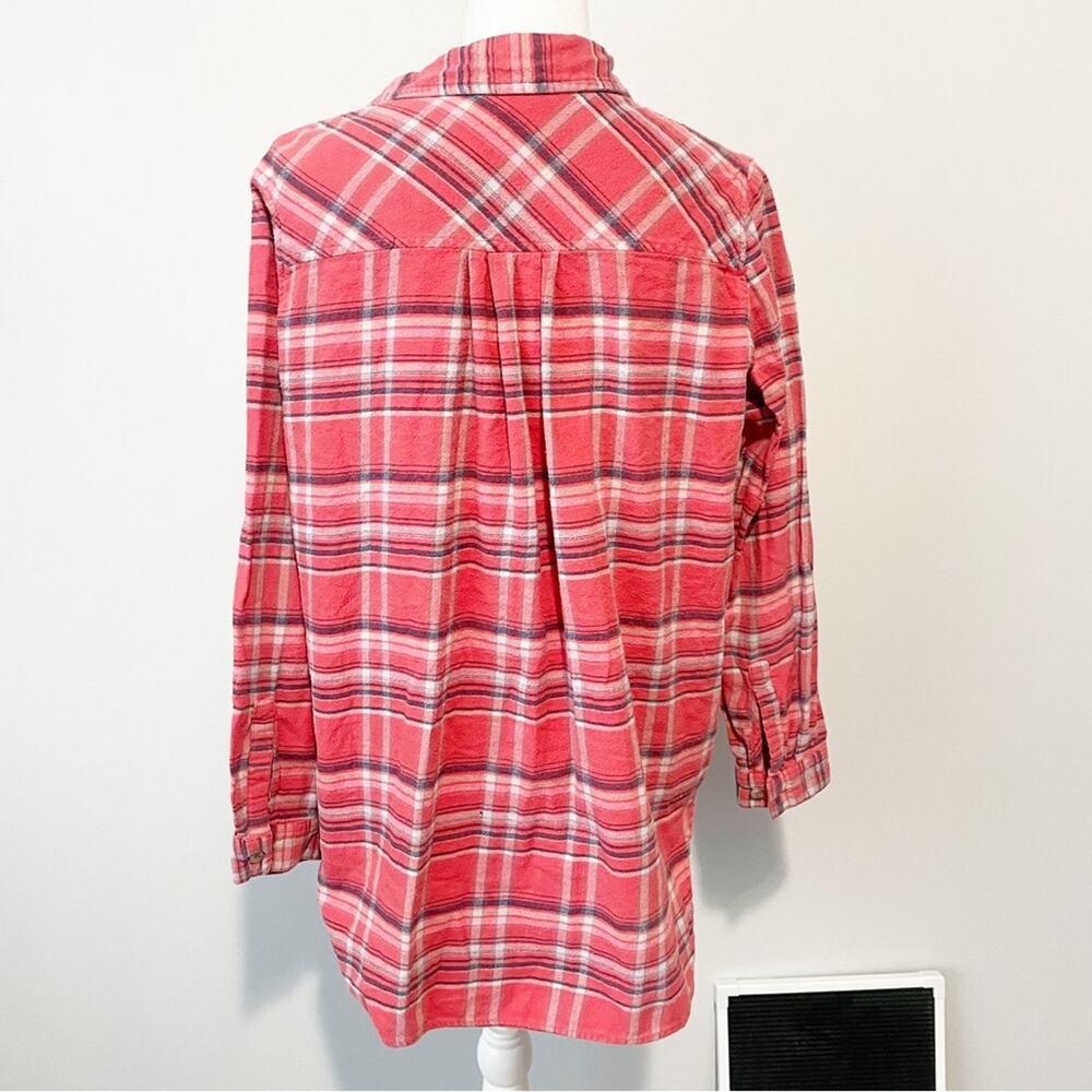 BDG red plaid flannel button down top size small grunge - Picture 5 of 9